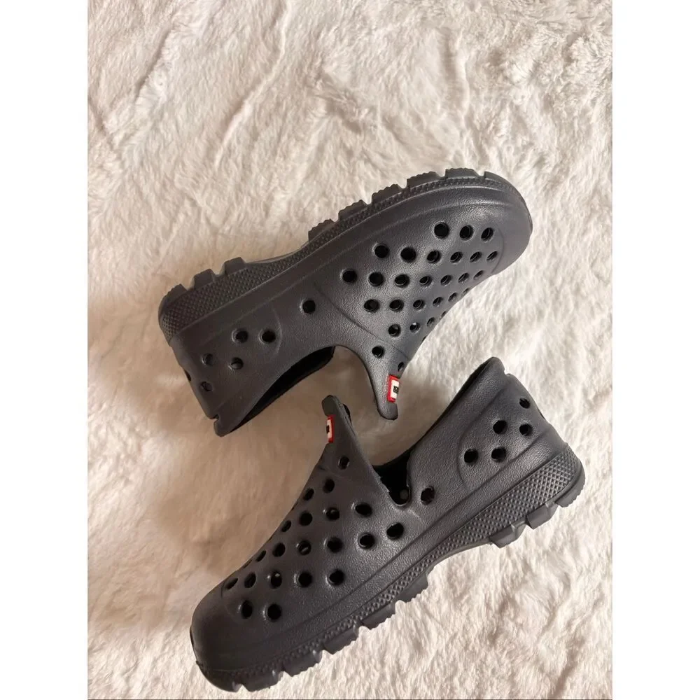 Hunter Kids Play Clogs Black Little Kid 7C Waterproof Slip On